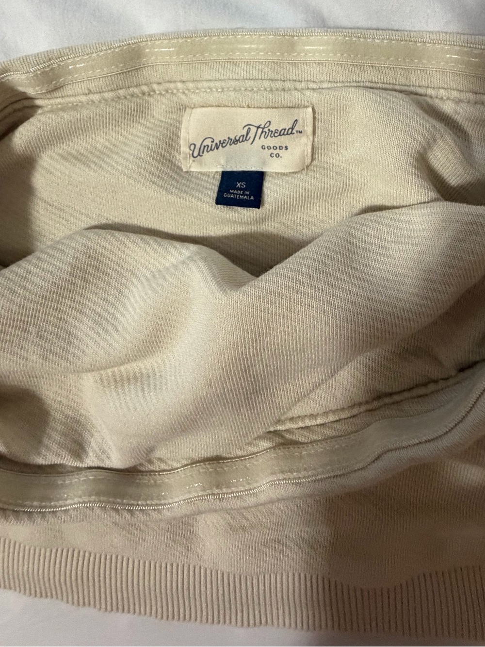 Universal Thread Ivory Ribbed Knit Mini Skirt - Picture 2 of 3